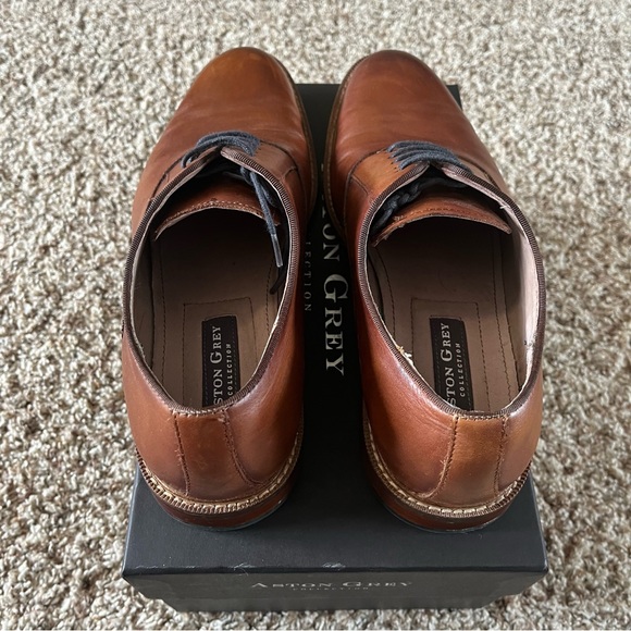 Aston Grey Men’s Leu Cognac Oxford Dress Shoes - Picture 5 of 11